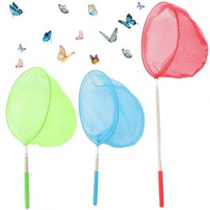 KOLZEMV Filet à Papillon Enfant, 3 Pièces Filet à Papillon, epuisette enfant, epuisette peche, Epuisette Peche pour Enfants, Filet de Papillon pour Capture de Poissons et Papillon (ZHAO CI YK, neuf)
