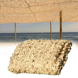 Filet de Camouflage renforcé 210D 3x8M Pare-Soleil Camping,la Chasse, Décoration Jardin, Housses de Voiture, Auvents Terrasse,Photographie Fond,Camo Net(Couleur:Sable) (XIYLU, neuf)