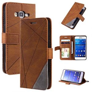 QiongniAN Coque pour Samsung Galaxy J2 Prime,Magn&eacute;tique Etui Housse pour Samsung SM-G530AZ Galaxy Grand Prime/SM-G530FZ SM-G531F SM-G531Y / SM-G532F/DS Galaxy J2 Prime+ &Eacute;tui T&eacute;l&eacute;phone Brown (QiongniAn, neuf)