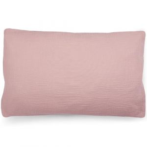 PinkZebra Housse de Coussin en Mousseline Bio 25 x 50 cm pour Enfants et Adultes - Douce - Certifi&eacute; GOTS - Housse de Coussin avec Fermeture &eacute;clair - Fabriqu&eacute;e en UE - Vieux Rose (PinkZebra., neuf)