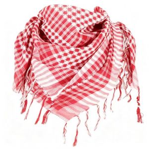 OMCGG Keffieh Foulard Palestinien 100 x 100 cm, &Eacute;charpe Palestine Polyvalente &agrave; la Souple Cheche Palestine Arafat Militaire Tactique Arabe du D&eacute;sert Bandana de Cou pour Hommes Femmes (Rouge) (YueTingJiCheng, neuf)