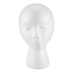 Nicfaky Mousse de PolystyrèNe Mousse Mannequin Perruque TêTe Affichage Chapeau Chapeau Perruque Titulaire Blanc Mousse TêTe (shuangjueteng., neuf)