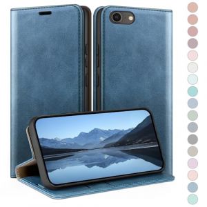 HUOUH Coque pour iPhone SE 2022/7/8/SE 2020 4,7" avec RFID Blocage Etui à Rabat en Cuir de Premium,Fentes pour Cartes,Case à Rabat,Coques de Cover pour Apple 7 Portefeuille Bleu Vif (Marketing Enhance Shop, neuf)