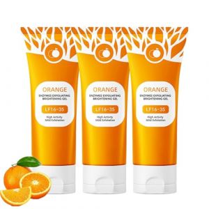 Orange Exfoliating Brightening Gel, Gommage Corps Exfoliant, Gel Exfoliant Visage Et Corps, Gelee Eclaircissante Gommage, Gentle Exfoliator For Face, Skin Exfoliator For Body (3PC, 50g) (oiayu, neuf)