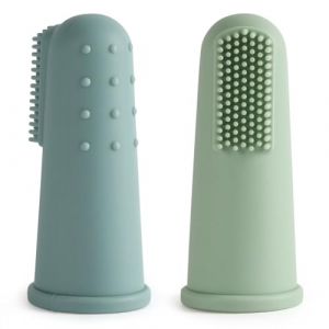 Vicloon Brosses à Dents Doigt pour Bébé, 2PCS Brosse à Dent Doigt Bébé Silicone, 100% Silicone, Sans BPA, Pour Brossage Des Dents et Massage Des Gencives avec Cas Clair (Vicloon®-FR, neuf)