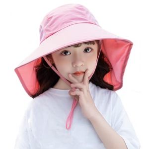 Enfants Chapeau de Soleil avec Large Bord 5-13 ans Fille Gar&ccedil;on Chapeau de Cou Protection Anti-UV Chapeau Bonnet UPF50+ Et&eacute; Casquette de Visi&egrave;re Respirant S&eacute;chage Rapide Chapeau de Plage Cyclisme (CYS-Direct, neuf)