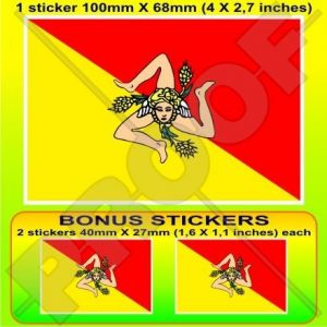 Autocollant en vinyle pour pare-chocs Drapeau de la Sicile Italie Italie 100 mm (StickersWorld Ltd, neuf)