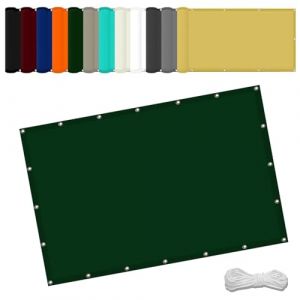 Voile d'ombrage pour Balcon Brise Vue 1 x 1.5 m UV Protection avec Oeillets Tissu Polyester Multi Couleur et Taille Toile Imperméable pour Piscine Voitures Camping Patio, Vert Foncé (LvLiangShiLiShiQuFengLiMaoYiYouXianGongSi, neuf)