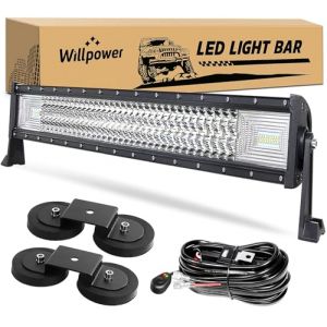 Willpower 405W Barre LED Droite avec Support magn&eacute;tique et c&acirc;blage 32 Pouces Combinaison Spot et Flood Rampe LED pour Voiture Camion Tracteur SUV ATV 4x4 (fsliju, neuf)