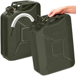 BW&reg; Jerrican en m&eacute;tal - 2 x 20 l - Avec bec verseur - Vert bronze - RAL 6031-F9 - Certifi&eacute; T&Uuml;V et homologation ONU - Fabriqu&eacute; en Europe (let's build brands, neuf)