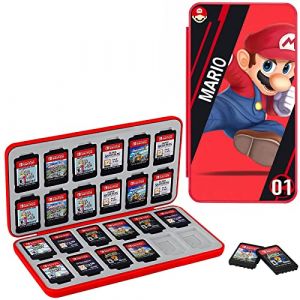 Konphat Étui pour Jeux Switch, Boîte de Rangement pour Cartouches de Jeux Nintendo Switch,Boîtier Housse de Protection Portable avec 24 Support des NS Jeux Cartes Organisateur Conteneur (Konphat EU, neuf)