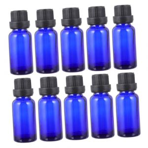 MOTHNUR 12 pi&egrave;ces Flacons Vides pour Huiles Essentielles avec Bouchon Large et Compte-gouttes Int&eacute;gr&eacute; Bouteilles Verre Bleues pour Cosm&eacute;tiques Parfums et Voyage (Huajiay, neuf)
