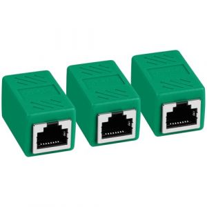 AXFEE Coupleur RJ45, 3 Pi&egrave;ces Ethernet Raccord RJ45, Connecteur Cat7, Cat6, Cat5, Cat5e Compatible avec c&acirc;bles r&eacute;seau Femelle vers Femelle (Ouuze, neuf)