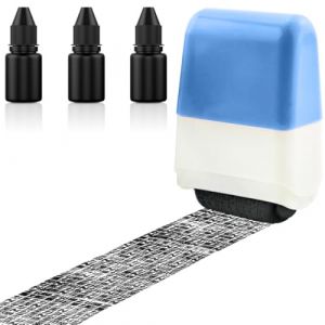 Tampon Confidentiel, Adresse Tampon, Timbre à Rouleau,Tampon de Sécurité,Couverture de Linformation Protection,avec l'huile d'impression Tampons Rouleaux pour Protection de la Vie Privée Bleu (ROBFLOR MARKET CARS, neuf)