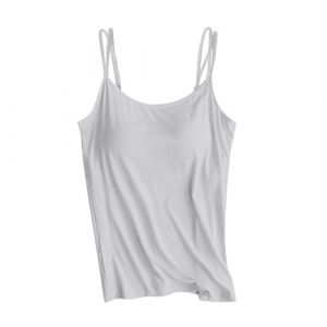 G&eacute;n&eacute;rique Debardeur Femme C&ocirc;tel&eacute;s Avec Soutien Gorge Integre Sport Haut Blanc Chic Sans Coutures Tank Top Women Manches Cach&eacute; Sous Les Robes D'&eacute;t&eacute; Gilet Manche Int&eacute;gr&eacute; Et Elegant (Clumanbbl, neuf)