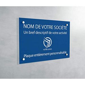 Plaque Professionnelle PVC - Plaque Gravée À Personnaliser - Taille personnalisable -19 Couleurs (Bleu) (GRAVURE ET COMPAGNIE, neuf)