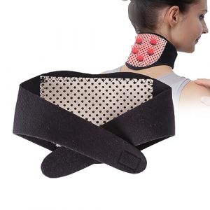 Minerve Chauffante, Ceinture Cervicale Auto Chauffante en Tourmaline, Minerve Auto Chauffante, Orth&egrave;se de Cou en Tourmaline, pour Soulagement Douleurs Collier Cervical Tourmaline Magn&eacute;tique R&eacute;glable (MagiForeign, neuf)