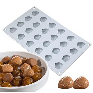 Chocolat Moulds Silicone 3D Moule &Agrave; Jelly Pudding Dessert, 24 Trous Ch&acirc;taignier (XSL, neuf)