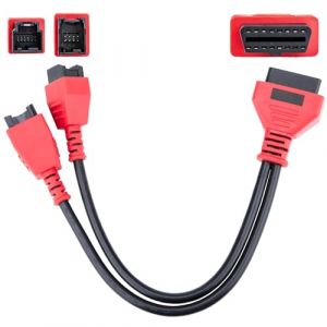 Alchiauto C&acirc;ble OBD 12 + 8 broches - Adaptateur de d&eacute;rivation 12 + 8 broches pour Chrysler SGW &eacute;quip&eacute; de v&eacute;hicules FCA - Compatible avec l'application JScan pour diagnostic - Compatible avec les (Khandro, neuf)