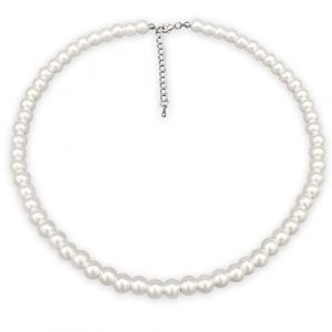 LIHELEI Collier Perle, Collier Perles Imitation de 6mm, Accessoires de Bijoux, Collier Perle Cadeau Bijoux Pour Femmes et Homme - 45CM (Lihelei Direct, neuf)