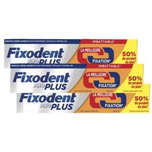 Fixodent Proplus Cr&egrave;me adh&eacute;sive Duo Action Lot de 3 x 60grs (Parapharmacie Centrale, neuf)