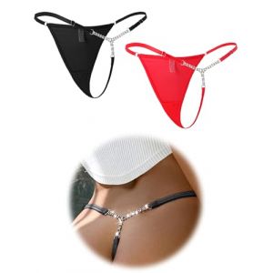 ohmydear String Sexy Tanga Femmes Chic Slip Grandes Taille String Ficelle pour Femmes Doux Bikini Mesh Lingerie Tenue Sexy G-String sous-vêtements (OHMYDEAR, neuf)