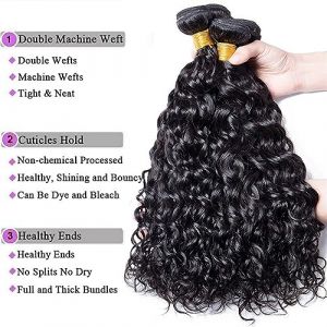 Extensions de cheveux Bundles de vague d'eau avec fermeture Bundles malaisiens de tissage de cheveux humains avec fermeture Extensions de cheveux 4 Bundles avec fermeture Faisceaux de cheveux humains( (qiyueshanghang, neuf)