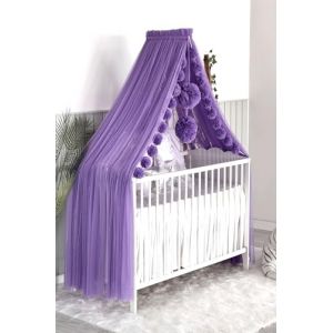 Baby Fancyroom Ciel de lit pour lit de bébé, berceau de bébé, moustiquaire, ciel de lit, décoration de chambre de bébé, baldaquin pour chambre d'enfant, en tulle de qualité supérieure (violet) (Baby Fancyroom, neuf)