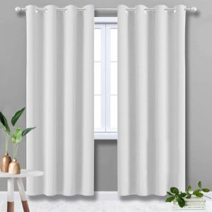 Rideaux Chambre Blanc 1 Pi&egrave;ce &agrave; Oeillets Anti Froid Chaleur 100% Polyester Rideau Isolant Thermique pour Chambre Maison Fenetre Dressing 90x150cm (fufuhome, neuf)