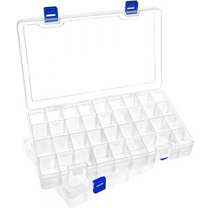 DARUITE Boite Rangement Plastique Compartiment, Boite Compartiment, Petite Boîte de Rangement Transparente Boite Plastique pour Perles, Boucles Doreilles, Outils, Crochet de Pêche, 34Grids-2PCS (DFT TECHNOLOGY CO, neuf)