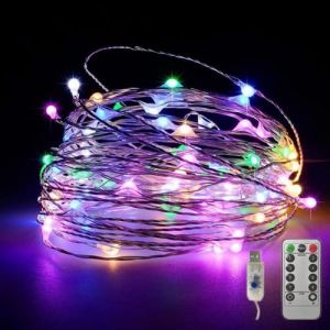 Fantasee Cooper Guirlande lumineuse LED alimentée par USB, 8 modes avec minuterie et télécommande pour la maison, la chambre, la fête d'anniversaire, le mariage, Noël, 300 LED, violet) (Fantes, neuf)