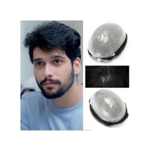 Perruques pour hommes réalistes Toupet for hommes, peau fine et Durable, Base complète, perruques de cheveux humains, système capillaire de 0.06mm Morceau de cheveux pour hommes(Sliver White,6x8) (LIUXIANJU, neuf)