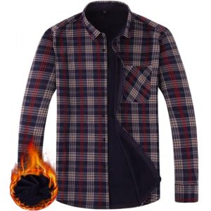 Chemise &agrave; Carreaux &eacute;paissie pour Homme Chemise &agrave; Carreaux doubl&eacute;e Chaude rembourr&eacute;e Casual Manches Longues Chemise &agrave; Carreaux boutonn&eacute;e Veste avec Poche(Marine,XL) (Miaikvs, neuf)