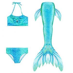 Deguisement Princesse Fille, Deguisement De ????̀?? Princesse Enfant Fille 4 5 Ans, Maillot Maillots De Bain, Ensemble Costume Bikini 3 Pi&egrave;ces Hawaienne Corps Robe Plage Et Piscine &Eacute;t&eacute; (ChaoWenMao, neuf)