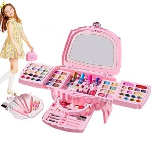Hemousy Coffret Maquillage,Coffret Cosm&eacute;tique Fille | Maquillage Lavable S&eacute;curit&eacute; Jeu D&eacute;guisement F&ecirc;te Activit&eacute;s 3-12 Ans (tomide, neuf)