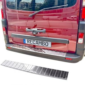 RECAMBO Protection de seuil de Chargement en Acier Inoxydable Compatible avec Nissan Primastar NV300 | à partir de 2016 Poli Brillant, Aspect chromé Style et Protection pour Les Pare-Chocs (Recambo, neuf)