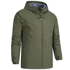 SimidunEUR Homme Veste Imperm&eacute;able Coupe Vent Manteau de Pluie avec Capuche, Raincoat L&eacute;g&egrave;re en Softshell pour randonn&eacute;e p&ecirc;che chasse escalade,ArmyVert,L (SimidunEUR, neuf)