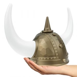MAGICLULU Chapeau de Corne de Viking Dor&eacute; 1 PC Casque Viking Adulte D&eacute;coratif en Corne de B&oelig;uf Accessoire de Costume Romain et D&eacute;guisement de Mascarade pour Carnaval et Cosplay (Rianley, neuf)