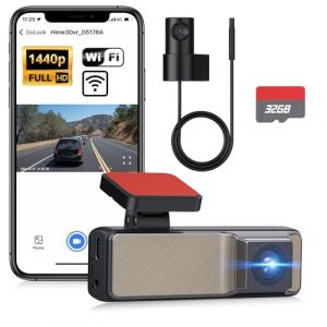 eSynic Dashcam Voiture Avant Arri&egrave;re WiFi 2K Grand Angle 160&deg; avec Carte SD 32G C&acirc;ble ACC Inclus Cam&eacute;ra Embarqu&eacute;e Voiture Capteur G Enregistrement en Boucle Surveillance du Stationnement 24h/24 (GGY FR, neuf)