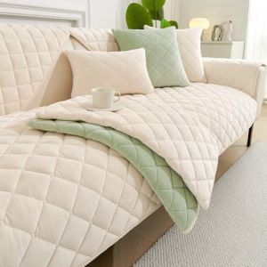 GKXLH Housse de Canapé Lavable - Doux Toison de Lait Housse Canapé 2 3 4 Places, Housse Canape Antidérapant, Housse Canape d'angle Housse de Canapé en L Protecteur de Meubles (Beige, 70x150cm) (HTDirect Store, neuf)