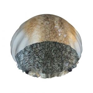 Bonnet de douche imperméable à bande élastique, bonnet de douche réutilisable à double couche pour femmes,Imprimé loup aux yeux bleus (aysr.store, neuf)