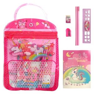 Ensemble de Papeterie Licorne, stylo licorne, Lot de Cadeau de Papeterie Licorne, Porte-Mine et Recharge, Stylos à Bille Rétractable, Carnet, Règle, Gomme Ecole Bureau Cadeau pour Les Filles (ROBFLOR MARKET CARS, neuf)