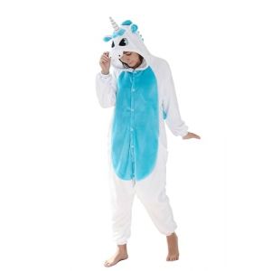 Ovender Kigurumi Adulte Costume Animaux Halloween Carnaval ou Spectacle de Noël Party Show Pyjamas Cosplay Combinaison Unisexe Winter Zoo Deguisements Femmes et Hommes (M, Licorne 2) (Ovender, neuf)