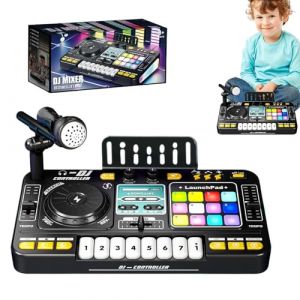 Table De Mixage DJ Enfant, Platine DJ Enfant avec Lumière Et Clavier, Jouet Musical Interactif, Learning Keyboard Mixer, Audio Numérique, Jouet D'instrumen (paodera, neuf)