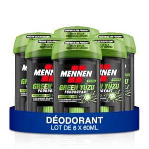 Mennen - Déodorant Homme Stick Large Fraicheur 48h Green Yuzu Sans Alcool SHONEN - lot de 6 x 60ml (Parapharmacie Centrale, neuf)