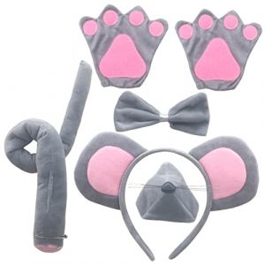 Gatuida 1Ensemble Déguisement Souris Bandeau Oreilles de Souris Queue et Nœud pour Costume Animal et Confortable (Brandon Zou, neuf)