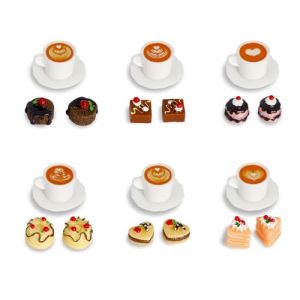 Accessoires Maison de Poupee, 24 Pièces Accessoires pour Maison Miniatur, Mini Food Objet Miniature Dessert Café Gâteau Nourriture Miniature pour Mini thé L'après-Midi, Micro Paysage DIY (hengyunup, neuf)