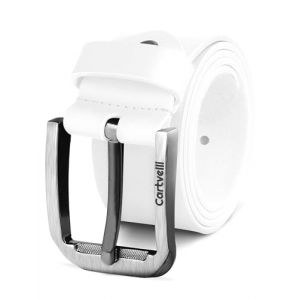 Ceinture homme cuir blanc 100 cm - cuir de vachette pleine fleur 40 mm - Made in Germany - leather belt men white - pour jean, costume, chino, business & loisirs (Hetcher and Smith, neuf)