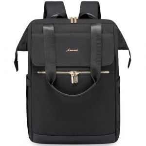 LOVEVOOK Sac a Dos Noir, 17.3 Pouces Sacs à Dos Ordinateur Portable, Sac Travail Antivol pour Ordi Pc, Sac College Fille de Voyage Renforcé, Leger Travel Backpack Loisir pour le travail, Noir (AIRUI-EU, neuf)