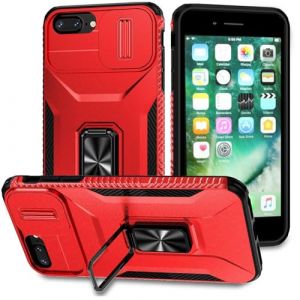xinyunew Coque pour iPhone 6 Plus/iPhone 7 Plus,avec 360&deg;Support Rotatif de Bague magn&eacute;tique Dur PC et TPU Silicone Antichoc Protection Housser Compatible iPhone 6 Plus/iPhone 8 Plus -Rouge (xinyunew, neuf)